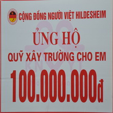 Tiếp nhận kinh phí xây trường của Cộng đồng người Việt Hildesheim – CHLB Đức